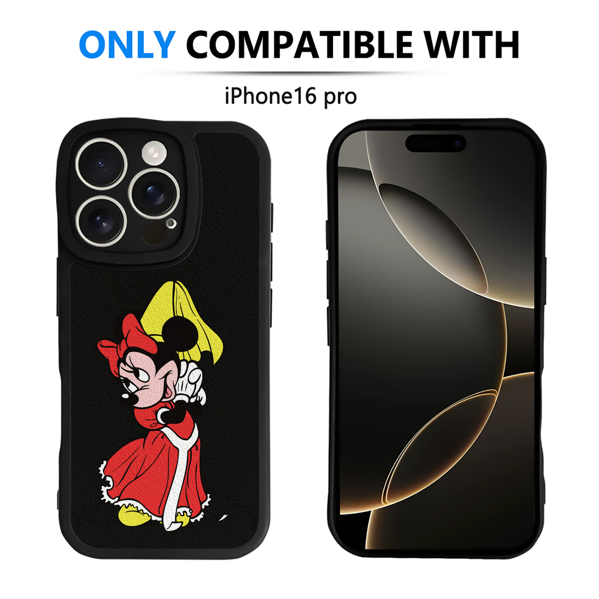 （画像用） ミッキーマウス Mickey Mouse 【iPhone 16シリーズ対応】シリコンスマホケース（レザー調） 材質：シリコン
